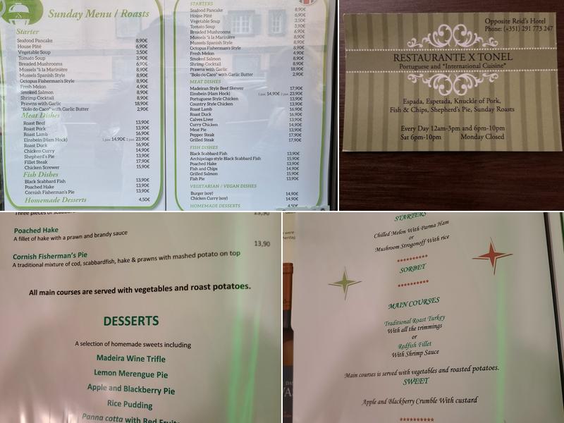 Restaurante Tonel Menu