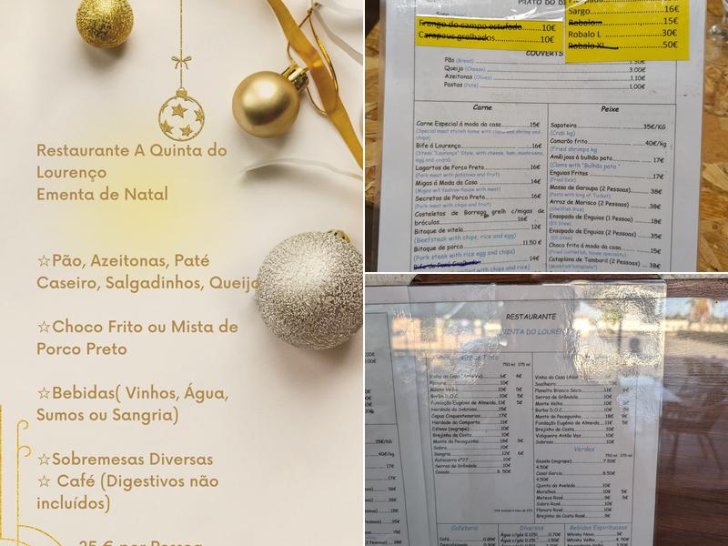 Quinta do Lourenço (Restaurante Quinta do Lourenço) Menu