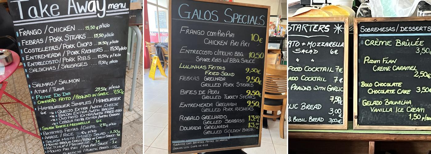 Galos Menu