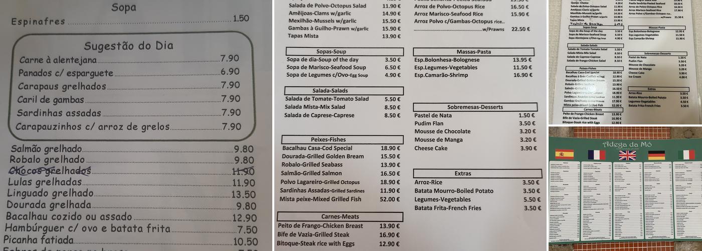 Adega Da Mó Menu