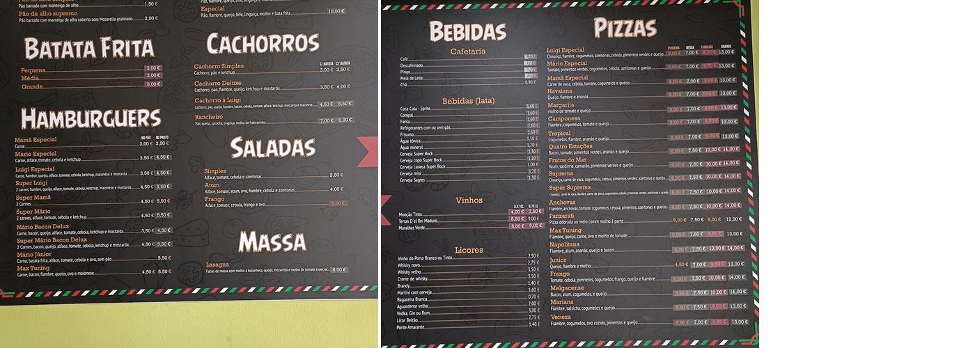 Pizzaria Luigi Menu