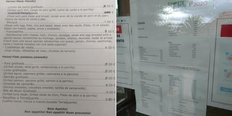 Restaurante residêncial TerraQuente (Terra Quente) Menu