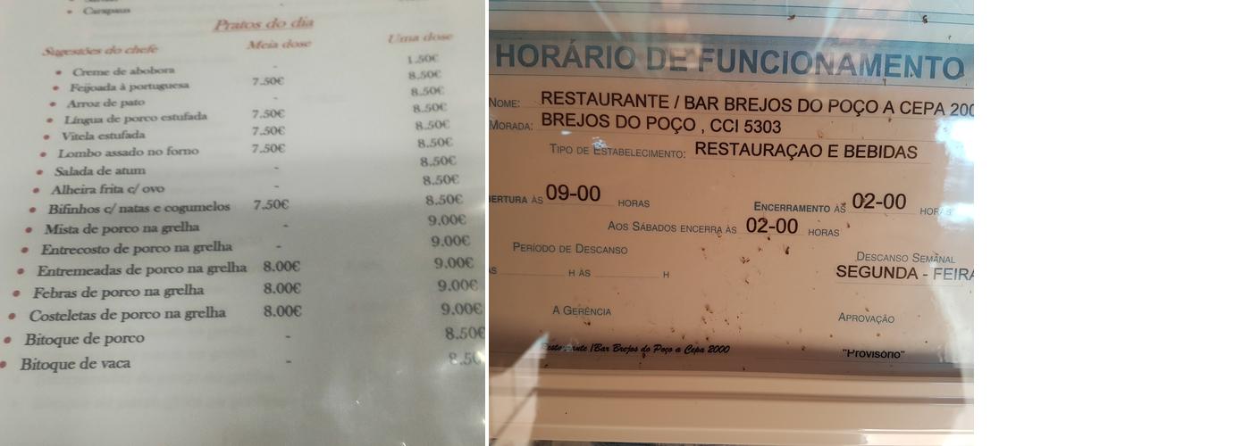 A Cepa 2000 Menu