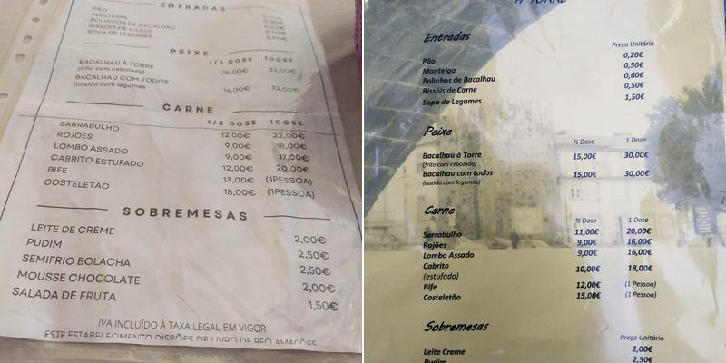 A Torre Menu