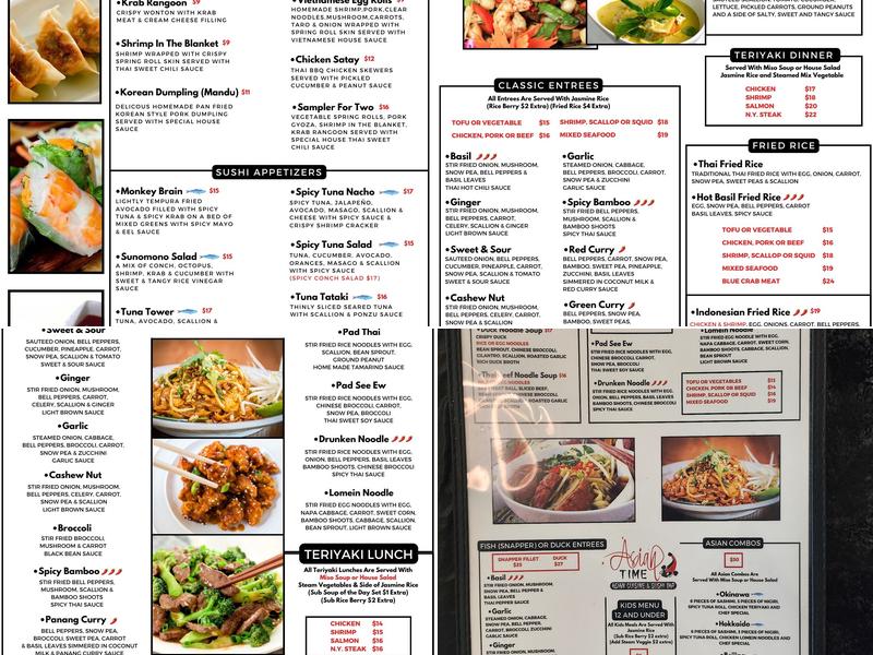 Asian Time - Asian Cuisine and Sushi Bar Menu