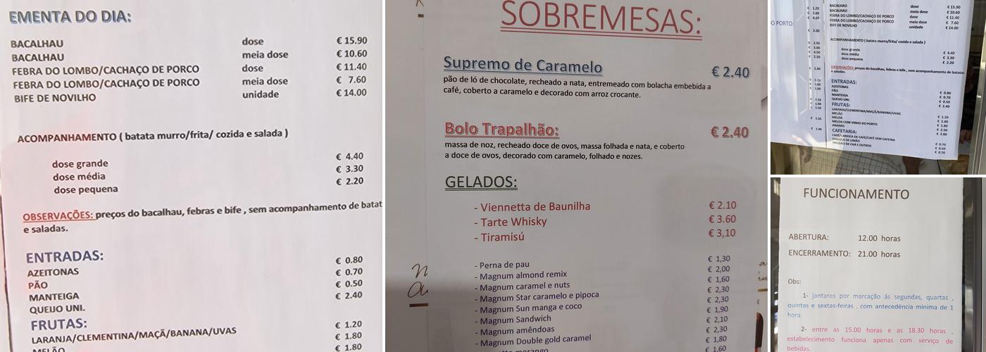 Restaurante o Carrão Menu