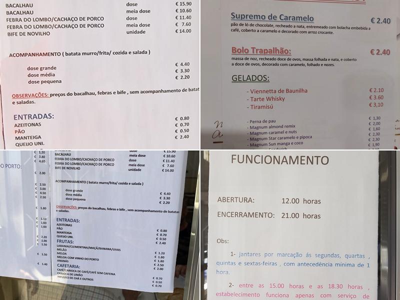 Restaurante o Carrão Menu