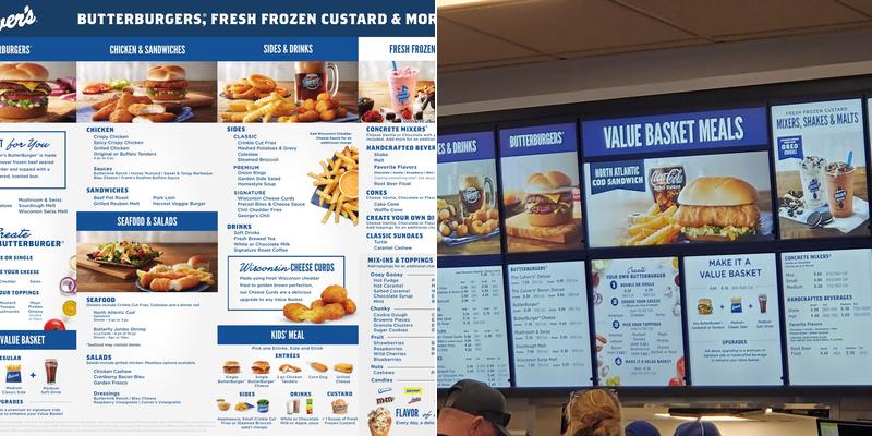 Culver’s Menu