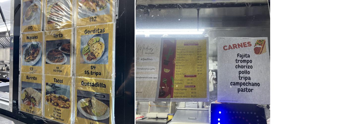 Spring Mex taco Menu