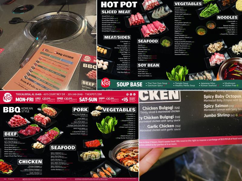 KPOT Korean BBQ & Hot Pot Menu
