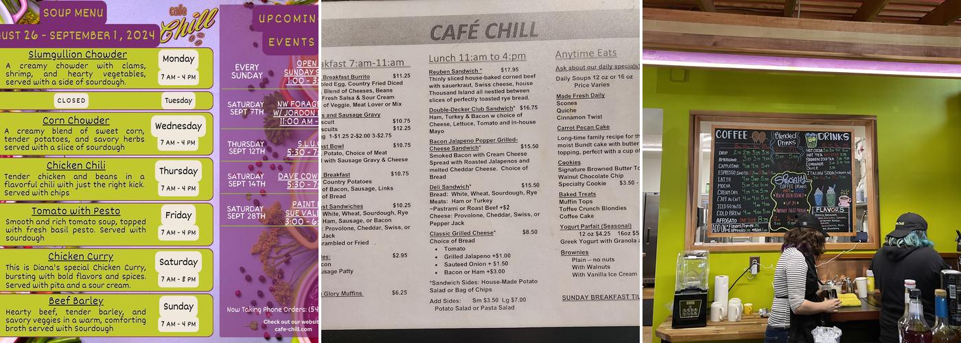 Café Chill Menu