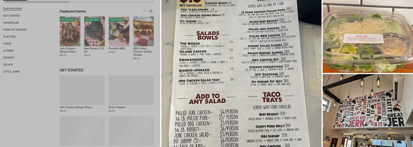 Great Big Jerk Wilmington Menu