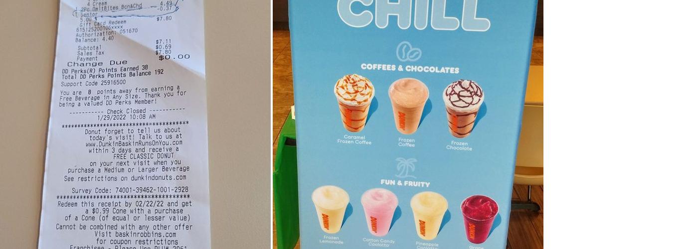 Dunkin' Menu