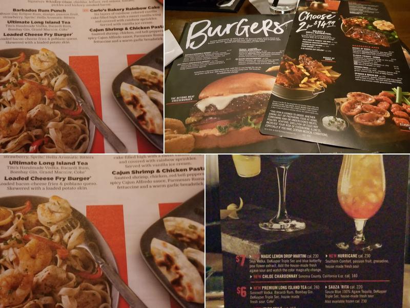 TGI Fridays Menu