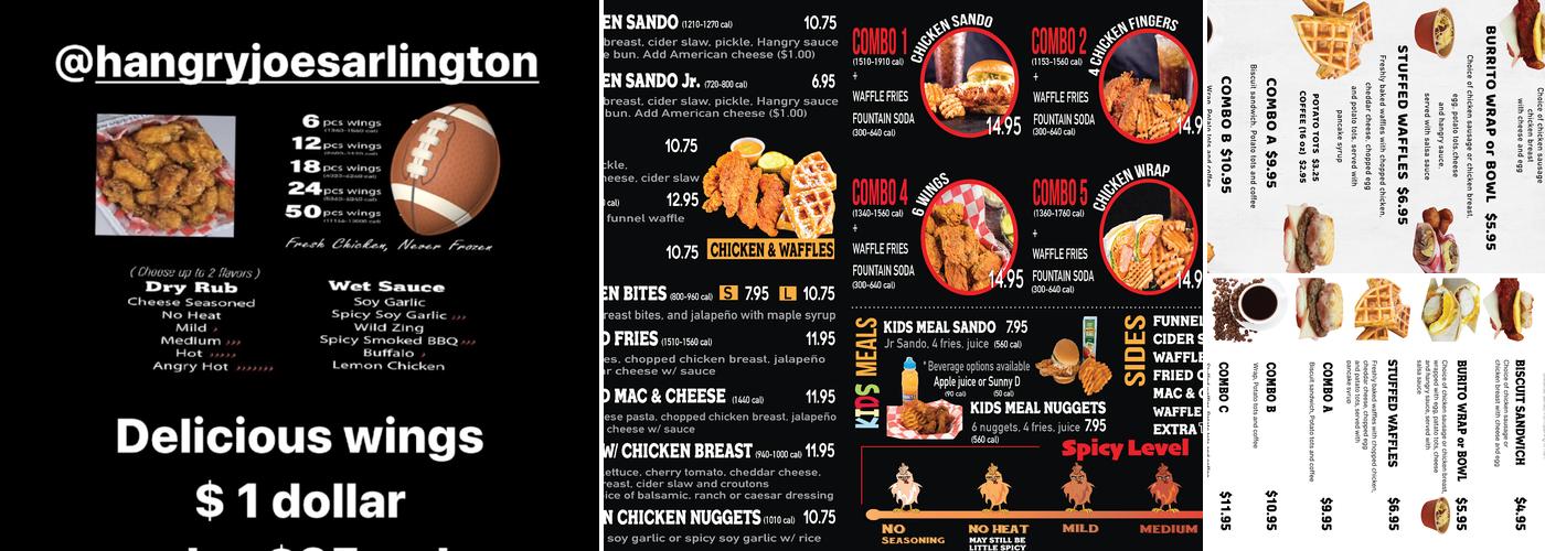 Hangry Joe's Hot Chicken & Wings Menu
