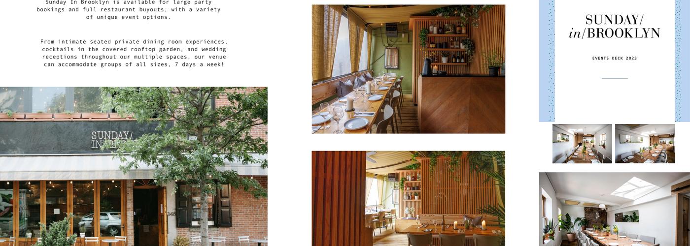 Events at Sunday Menu