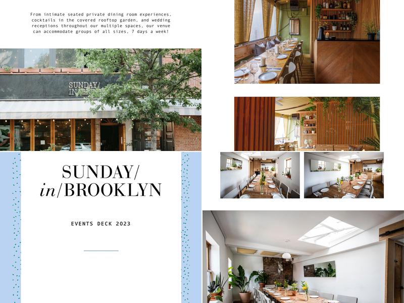 Events at Sunday Menu