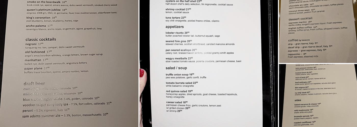 Gordon Ramsay Hell's Kitchen Menu