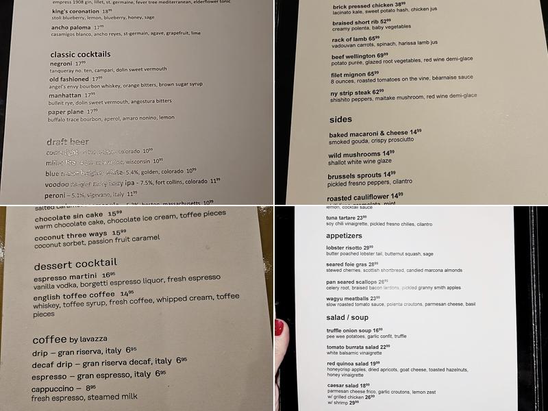 Gordon Ramsay Hell's Kitchen Menu