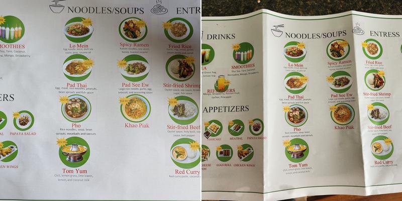 Pho Kayah Menu