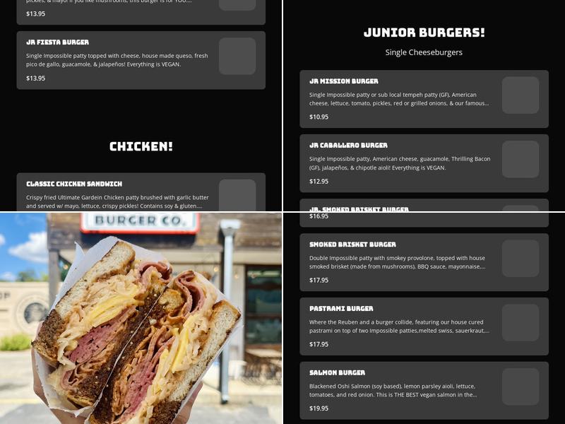 Mission Burger Co Menu