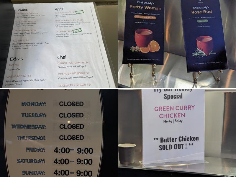 Samay Chai Menu