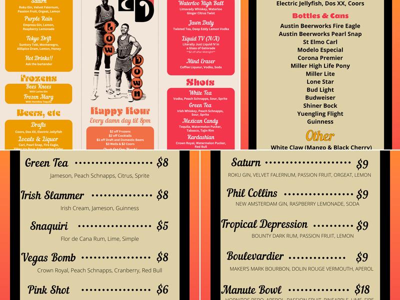 Low Down Lounge Menu