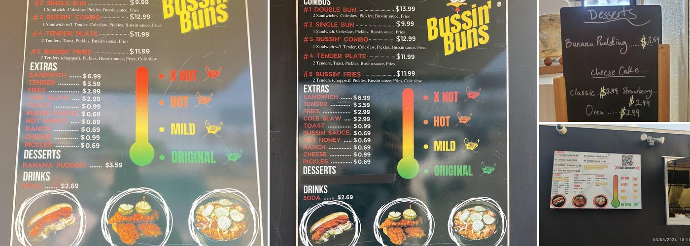 Bussin'Buns Menu