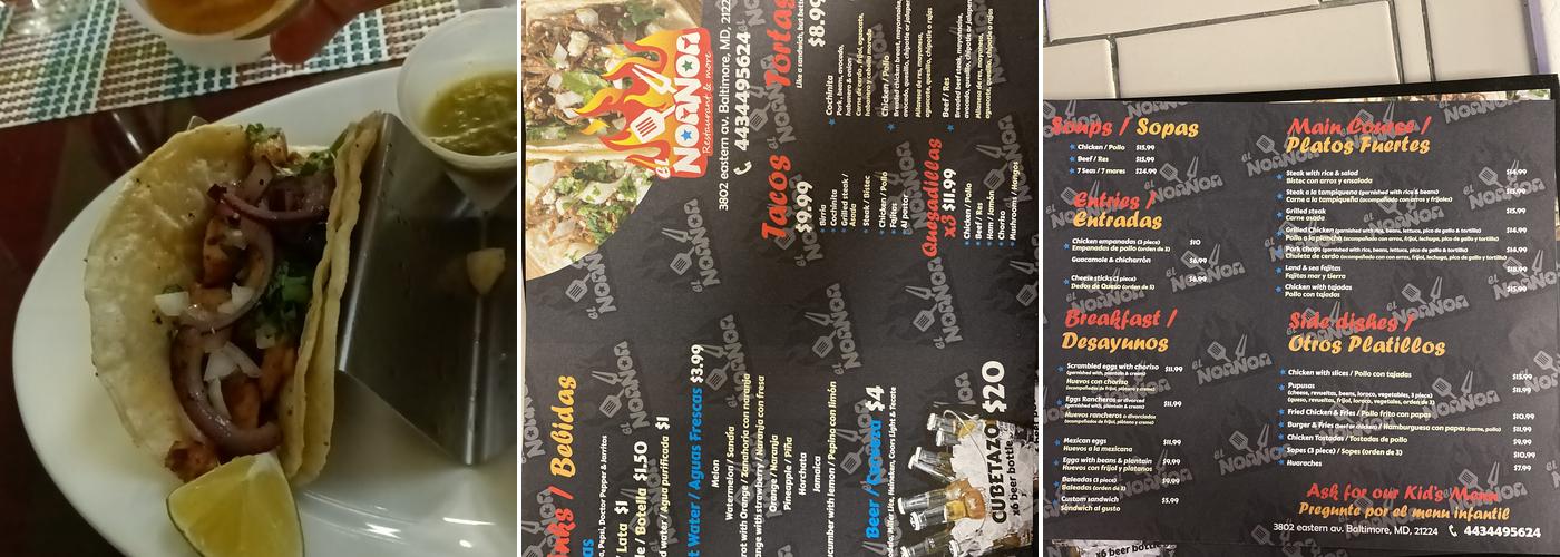 El Noa Noa Menu