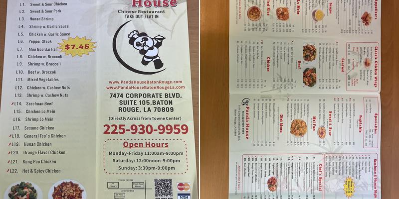 Panda House Menu