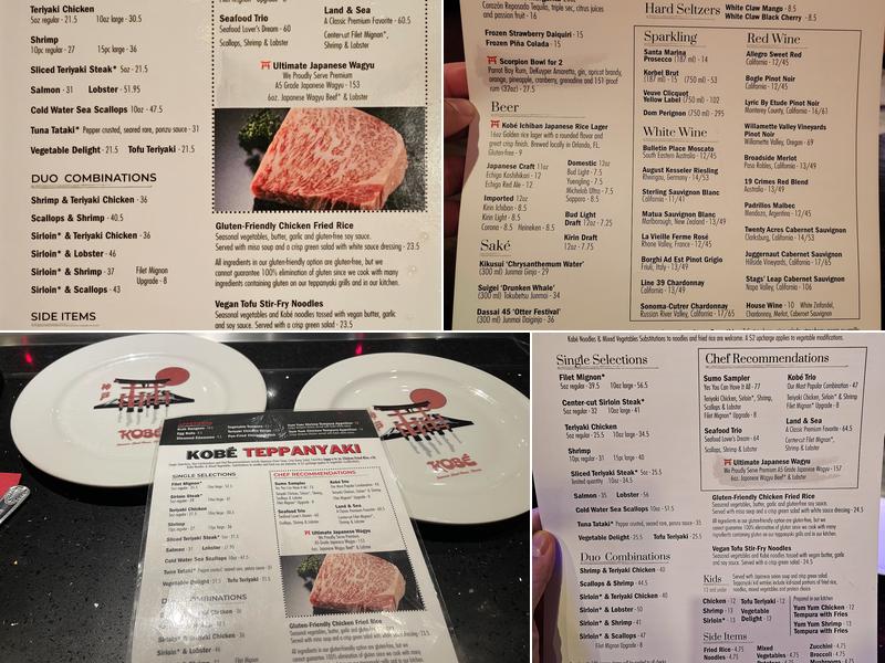 Kobé Japanese Steakhouse - West 192 Menu