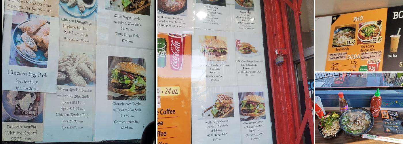 Pho waffle and grill Menu