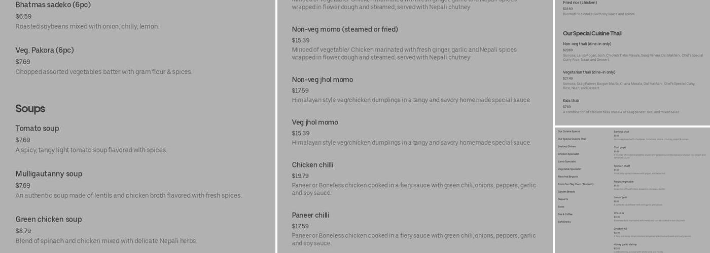 Spice 11 Menu