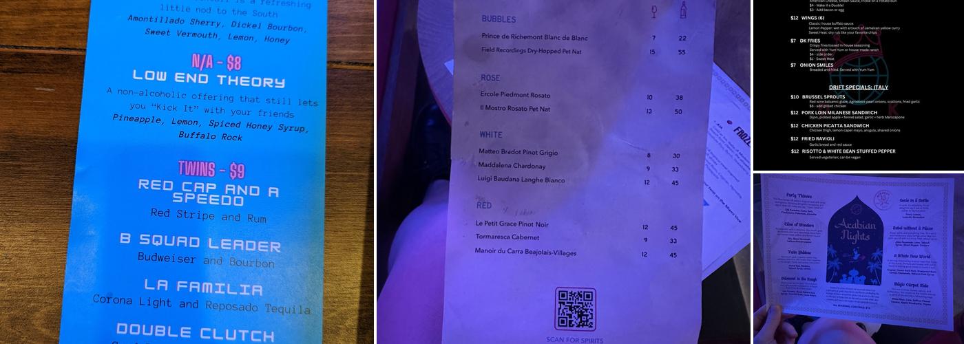 Continental Drift Menu