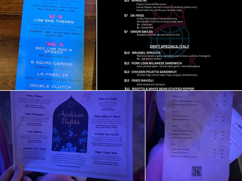Continental Drift Menu