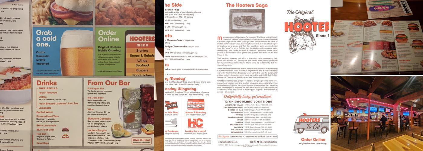 Hooters Menu