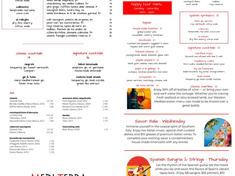 Medi Terra Menu