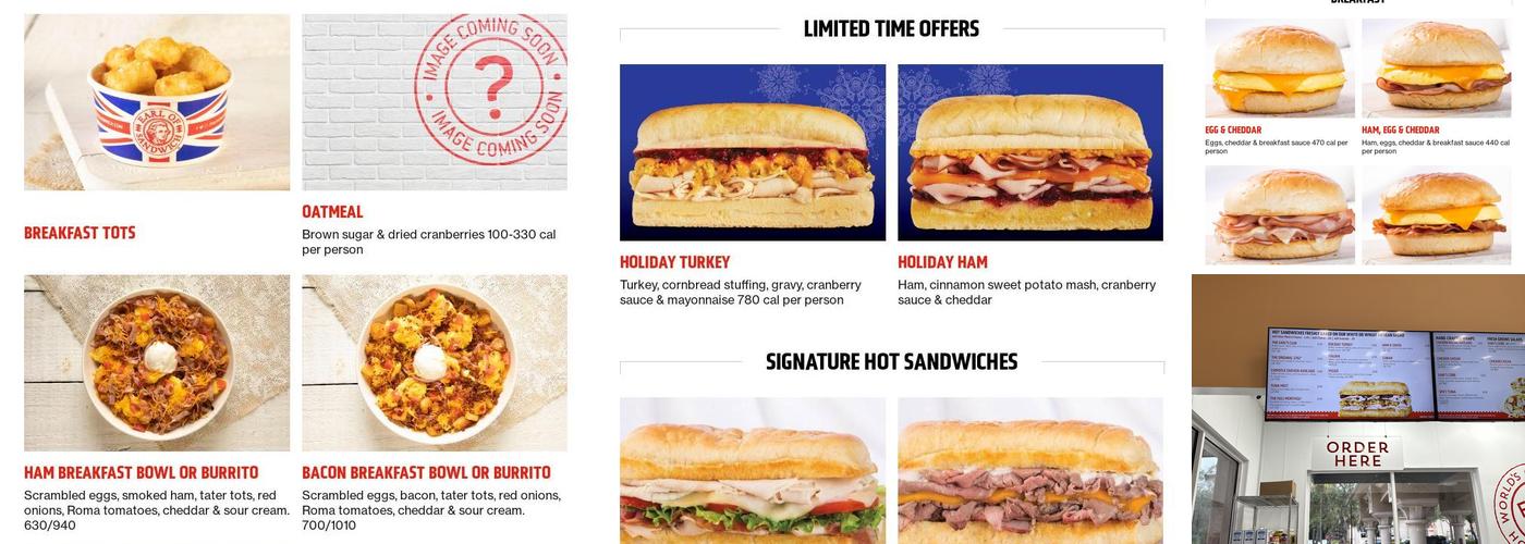 Earl of sandwich boca raton Menu