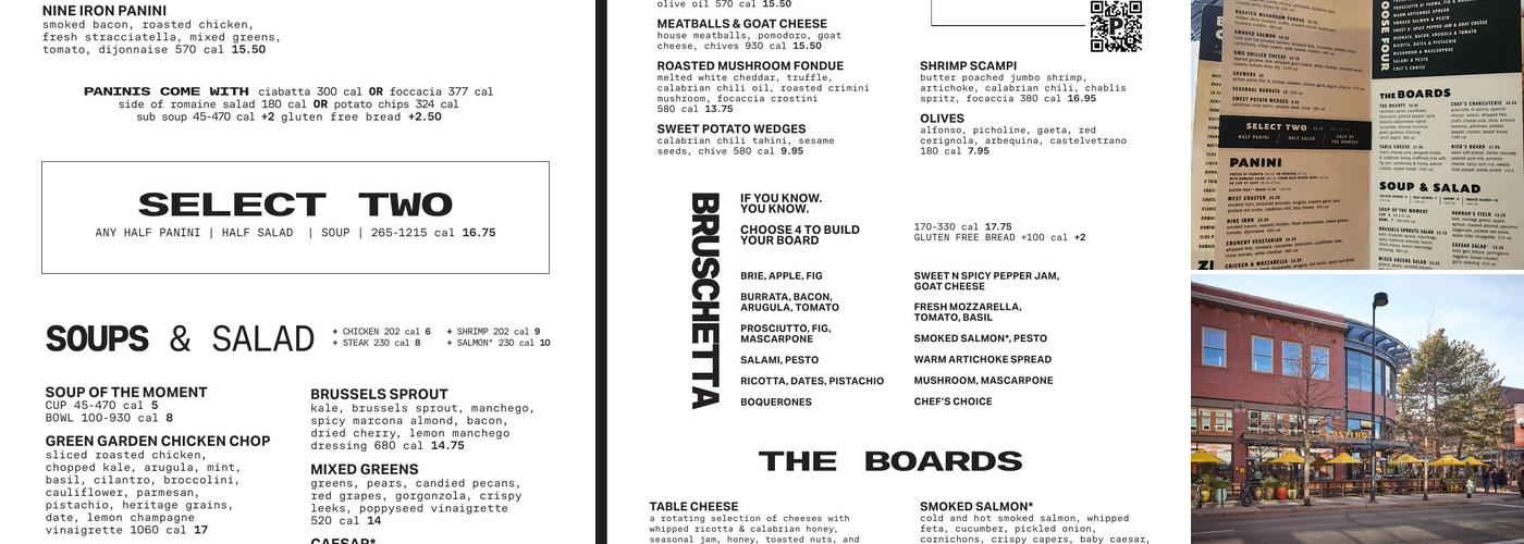 Postino Boulder Menu