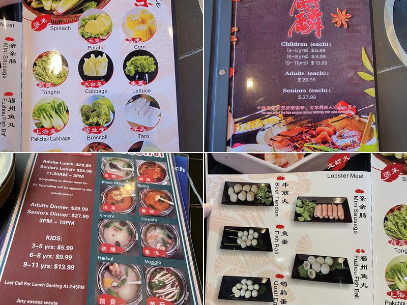 Kirin Hot Pot Menu