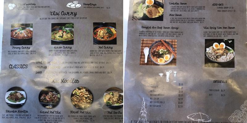 Bangkok Avenue Menu