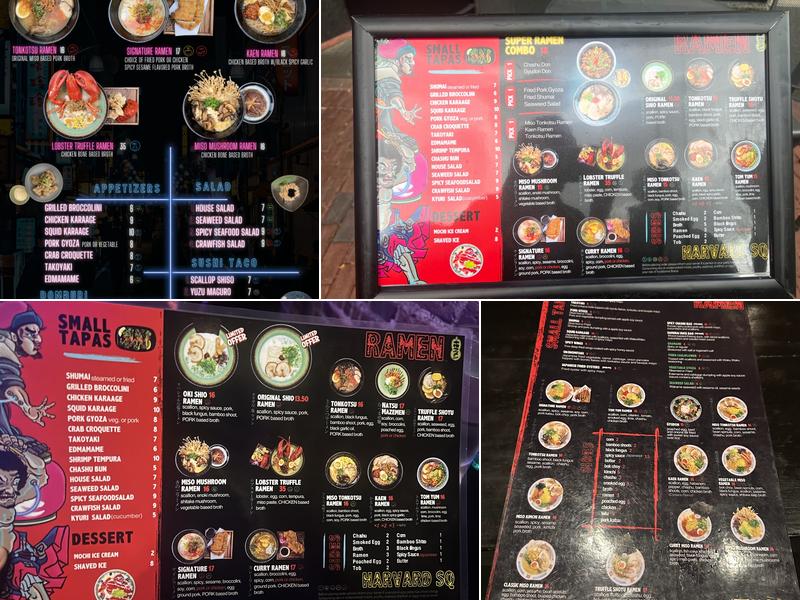 WakuWaku Ramen Harvard Square Menu