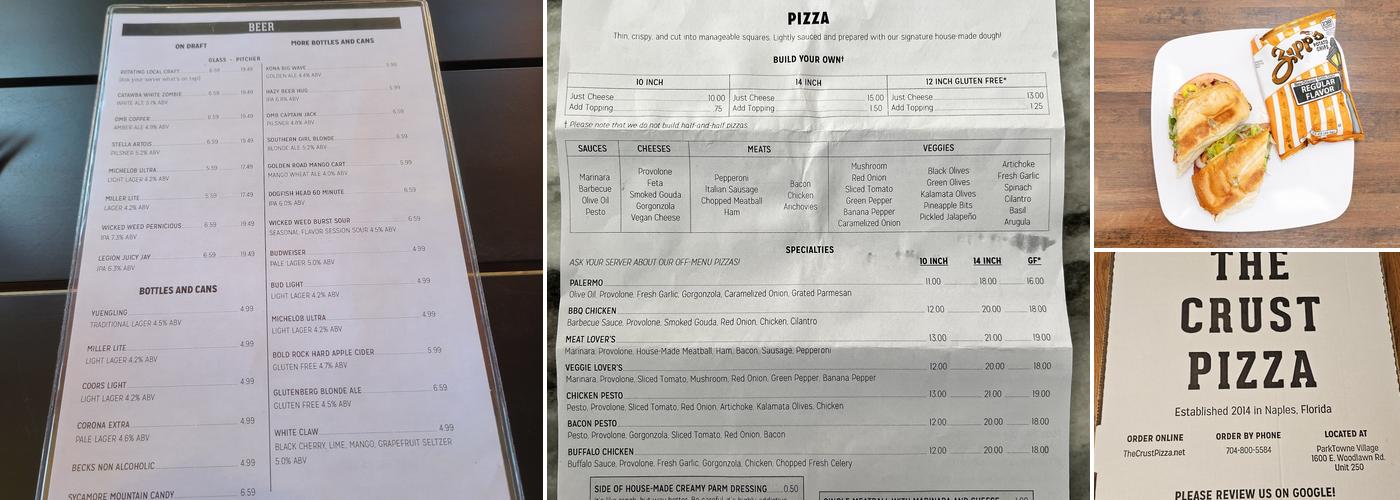 The Crust Pizza - ParkTowne Village Menu