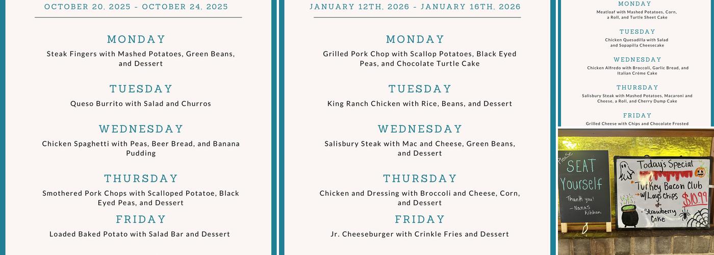 Nana’s Kitchen Menu