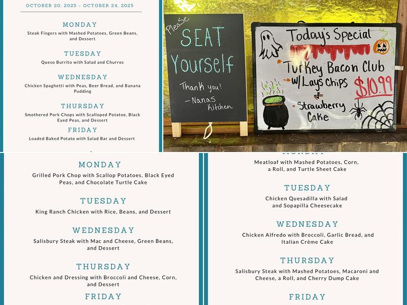 Nana’s Kitchen Menu