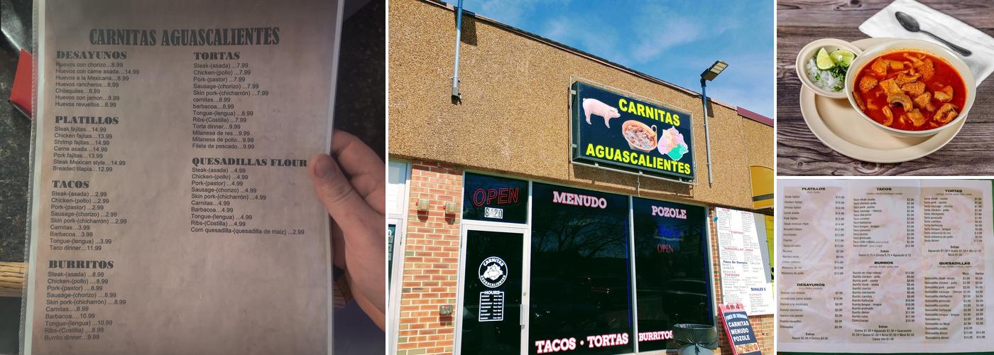 Carnitas Aguascalientes Menu