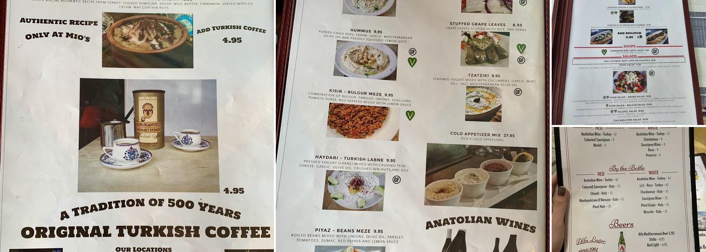 Mio’s Grill & Cafe Menu