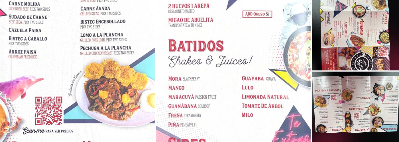 Sabor Y Punto Colombian Restaurant Menu