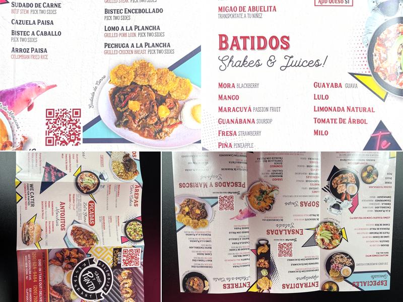 Sabor Y Punto Colombian Restaurant Menu