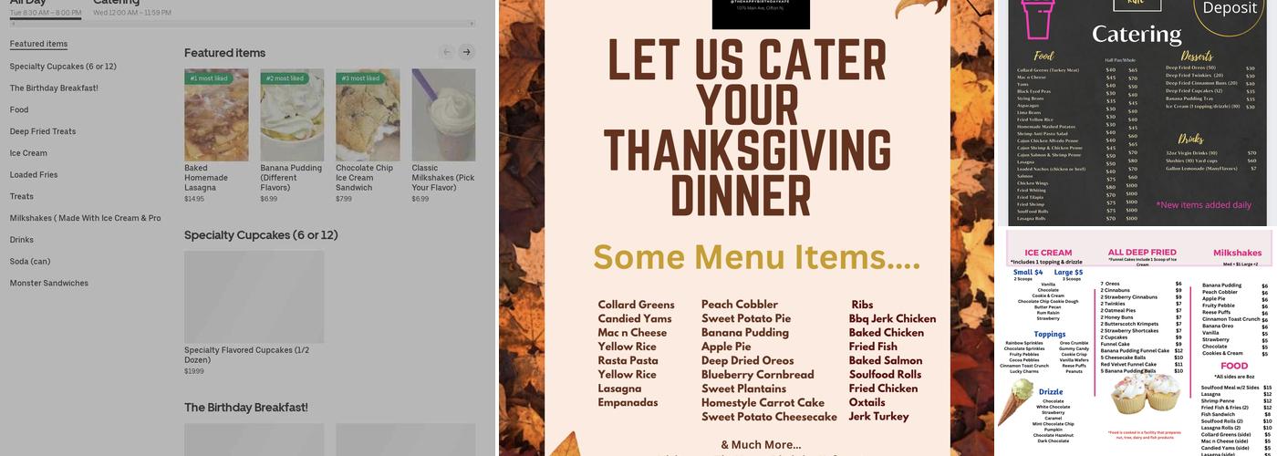 The Happy Birthday Kafe’ & Catering Menu